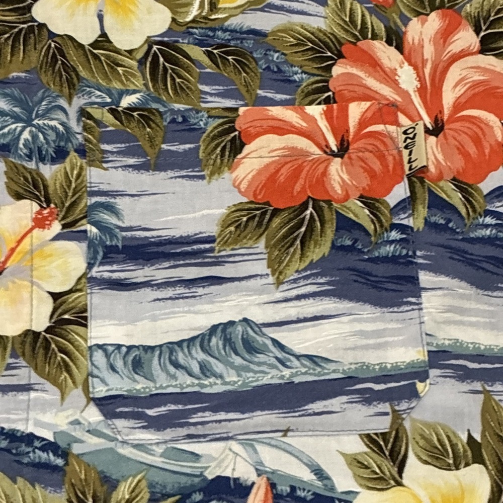 VTG O'Neill Men's Shirt Large‎ Multicolor Hawaiian Floral USA Kalapana 90s Retro - Picture 6 of 11